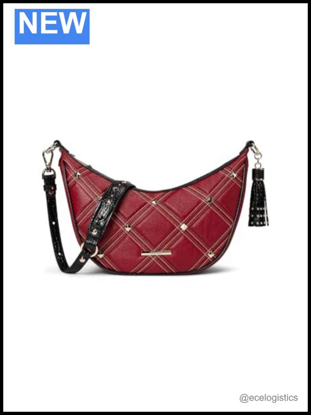 Crescent Crossbody Bag with Leather and Adjustable Strap